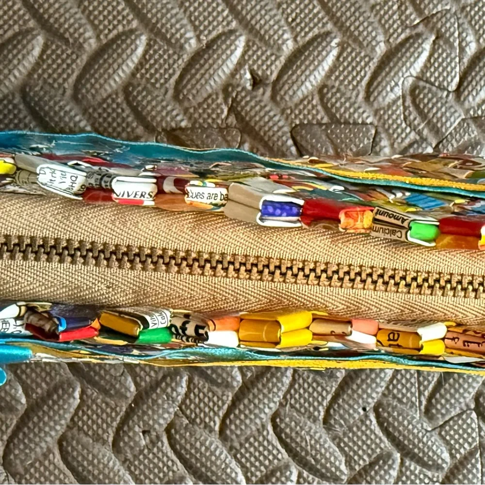 Colorful Woven Candy Wrapper Handcrafted Bag - Picture 5 of 6